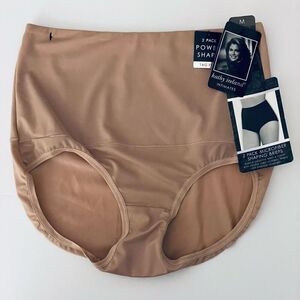 NWT 1 Kathy Ireland Sz M Tan Beige Power Shape Tag Free Shaping Briefs Panties